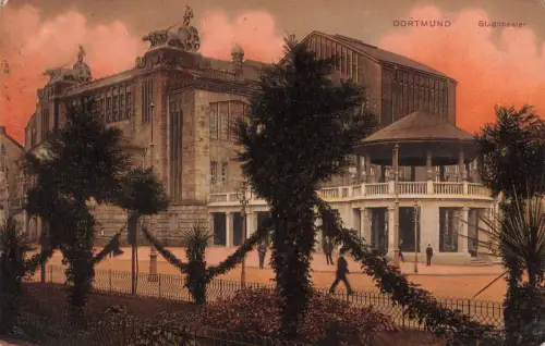 Stadttheater in Dortmund Nordrhein-Westfalen Postkarte AK 1912