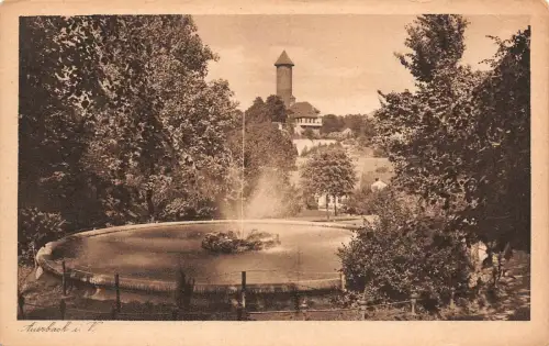 Auerbach i. V. Schulanlagen mit Blick nach dem Schlossturm Postkarte AK
