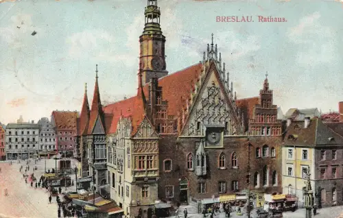 Breslau Rathaus Postkarte AK 1914