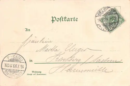 Süssebach bei Oelsnitz Vogtland Gasthof Postkarte 1899