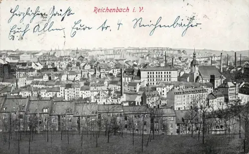 Reichenbach i. V. Ansicht Panorama Postkarte AK 1930