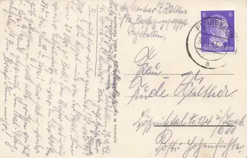 Am Wilhelmsplatz mit Conditorei Fehrbellin Brandenburg Postkarte AK 1943