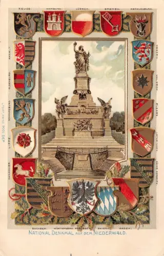 National Denkmal auf dem Niederwald Hessen AK geprägt