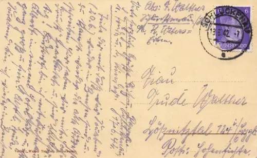 Alte Schule in Schulckenau Šluknov Böhmen Postkarte AK 1942