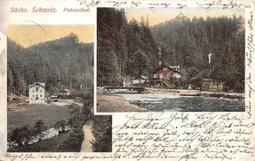 Sächs. Schweiz Polenzthal Postkarte 1903