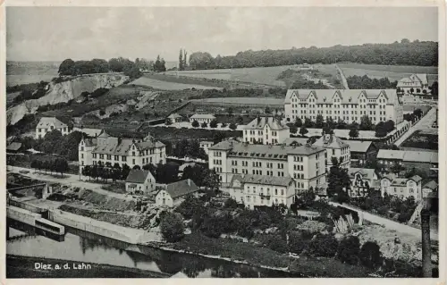 Stadtansicht Diez an der Lahn Rheinland-Pfalz Postkarte AK 1940