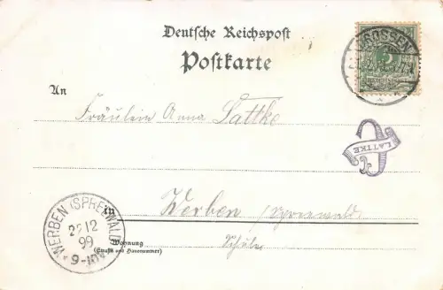 Gruss aus DROSSEN Osno Neumark / Ostbrandenburg Litho AK 1899