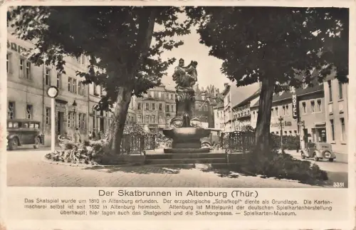 Der Skatbrunnen in Altenburg Thüringen Postkarte AK 1940