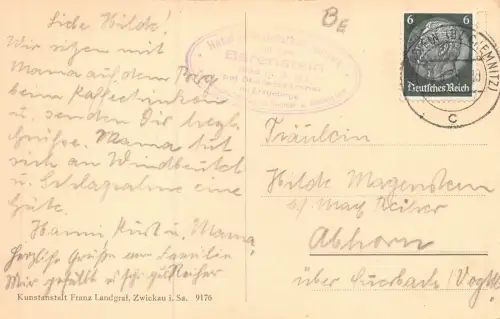 Bärenstein - Weipert mit dem Bärenstein (Ober-Erzgeb.) Postkarte AK 1939