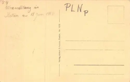 Stettin Baumbrücke Durchfahrt eines Seglers Postkarte AK