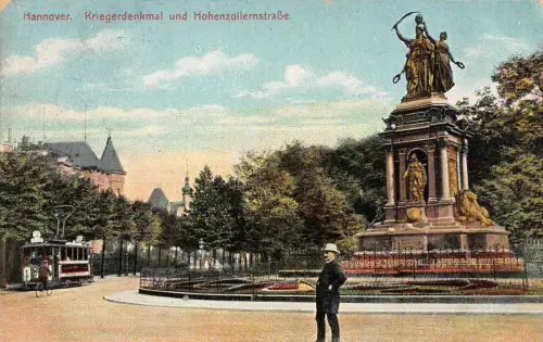 Hannover Strassenbahn am Hohenzollernstrasse Niedersachsen Postkarte AK 1912