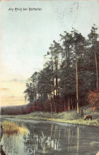 Am Rhin bei Rottstiel Brandenburg Postkarte AK 1912