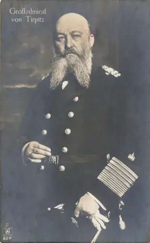 Portrait Großadmiral von Tirpitz Patriotika Postkarte AK
