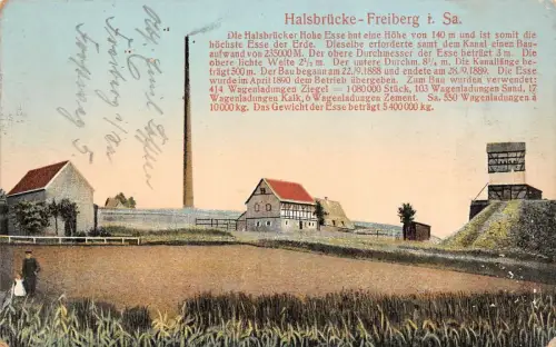 Hohe Esse in Halsbrücke-Freiberg Sachsen Postkarte AK 1911