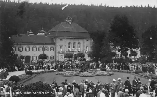 Bad Elster Beim Konzert am Kurplatz Postkarte 1929
