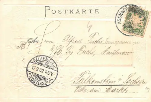 Aschaffenburg Kgl. Schloß Postkarte AK geprägt 1902