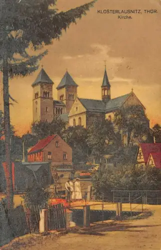 Klosterlausnitz Thür. Kirche Postkarte 1917