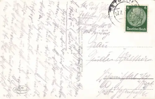 Elbblick Tetschen an der Elbe Sudetenland Postkarte AK 1941