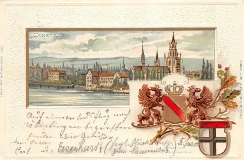 Constanz Ansicht Kirche Baden-Württemberg Postkarte AK 1902