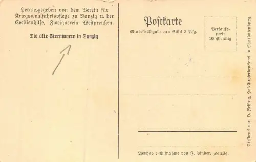 Die alte Sternwarte in Danzig Postkarte AK