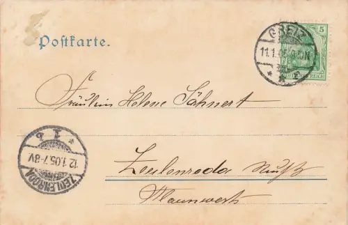 Stadtansicht mit Schloss in Greiz Vogtland Thüringen Postkarte AK 1905