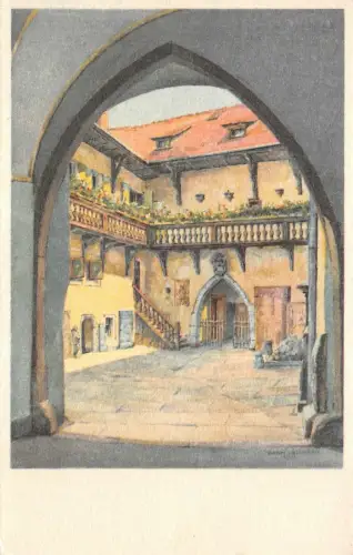 Stadthaushof in Eger Böhmen Mähren Postkarte