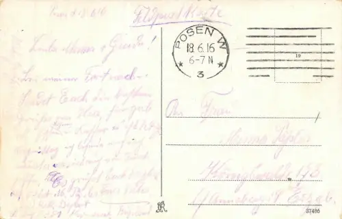 Posen Blick zum Wilhelmplatz Feldpostkarte AK 1916