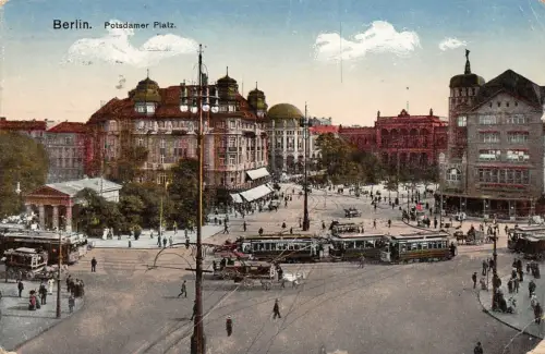 Berlin Potsdamer Platz Straßenbahn Feldpost AK 1917
