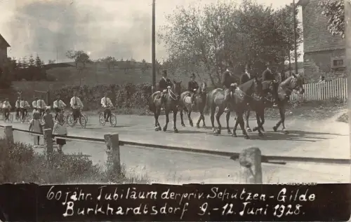 600 jähr. Jubiläum der priv. Schützen-Gilde Burkhardtsdorf 1928 Postkarte AK