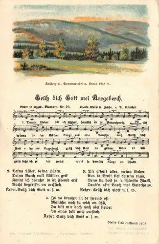 Grüß dich Gott mei Arzgeberch Lieder in erzgeb. Mundart Nr. 24 Postkarte AK