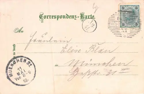 Gruss aus Leipa i. Böhmen Marktplatz Spitzberg Stefanieturm Postkarte AK 1902