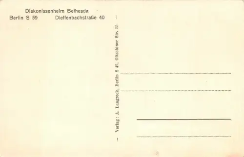 Diakonissenheim Bethesda Berlin S 59 Dieffenbachstraße 40 AK