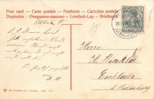 Augustusplatz in Leipzig Sachsen Postkarte AK 1906