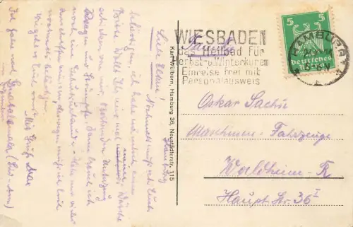 Doppelschrauben-Turbinendampfer Deutschland Hamburg Postkarte AK 1926