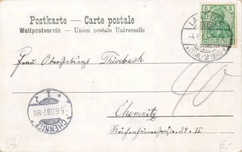 Marienbad und Militär-Kurhäuser in Bad Landeck Schlesien Postkarte AK 1903