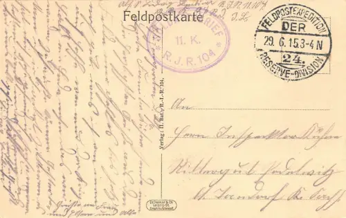 Essen-Ausgabe an der Feldküche Patriotika Postkarte AK 1915