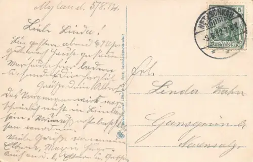 Stadtansicht von Mylau im Vogtland Sachsen Postkarte AK 1912