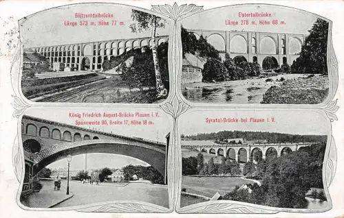 Göltzschtalbrücke Elstertalbrücke Syratalbrücke Plauen i.V. AK 1913