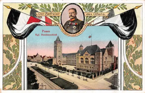 Posen Residenzschloss Feldmarschall Hindenburg Postkarte 1916