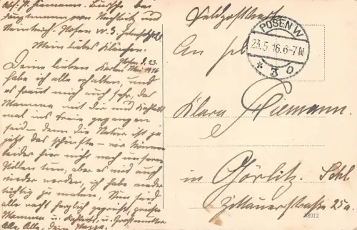 Posen Residenzschloss Feldmarschall Hindenburg Postkarte 1916