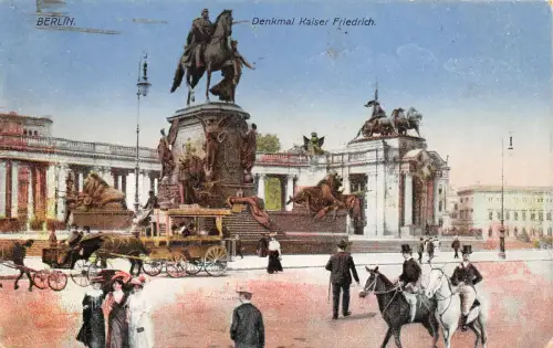 Berlin Denkmal Kaiser Friedrich Feldpostkarte 1918