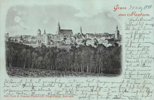 Gruss aus Bautzen Postkarte AK 1898