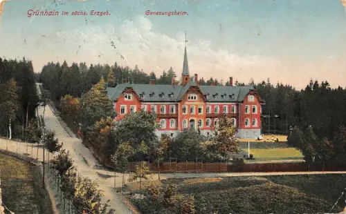 Genesungsheim in Grünhain im Erzgebirge Sachsen Postkarte AK 1915