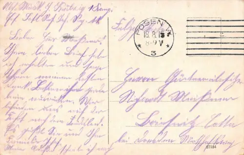 Posen Straßenbahn am Residenzschloß AK 1915