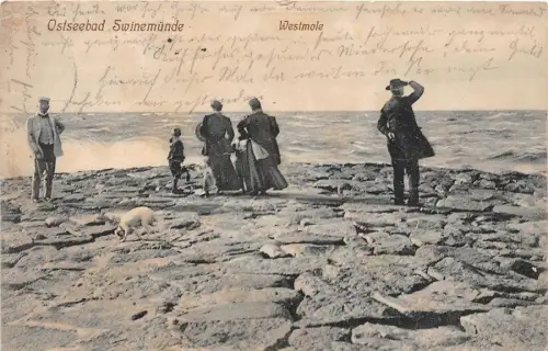 AK Swinemünde / Świnoujście Westmole 1912