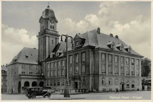 Rathaus in Geyer im Erzgebirge Sachsen Postkarte AK
