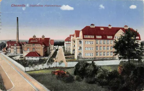 Chemnitz Städtisches Krankenhaus Postkarte 1926
