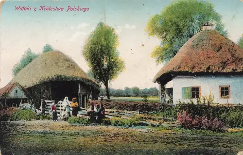 Leben in Widoki z Królestwa Polskiego Polen Postkarte AK