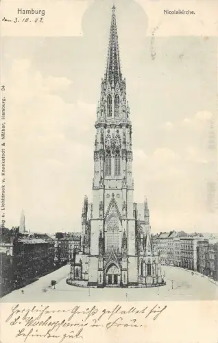 Hamburg Nicolaikirche Postkarte AK 1902