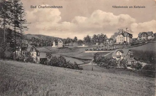 Bad Charlottenbrunn Villenkolonie am Karlshain Postkarte AK